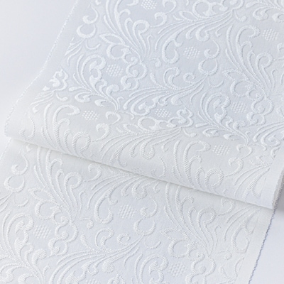 ワタマサ　三重織 正絹白半衿(波模様に亀甲)シルク100%日本製和装小物　丹後ちりめん織元より