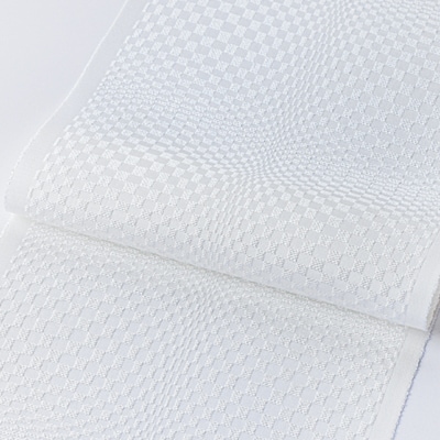 ワタマサ　三重織 正絹白半衿(市松ぼかし)シルク100%日本製和装小物　丹後ちりめん織元より