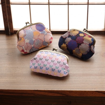 4.0寸親子がま口 小紋柄(白)