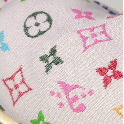 2.5寸ボストンがま口　モノグラム柄(白色)