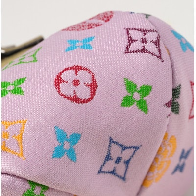 2.5寸ボストンがま口　モノグラム柄(ピンク色)