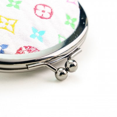 2.6寸がま口財布　モノグラム柄(ホワイトバージョン)