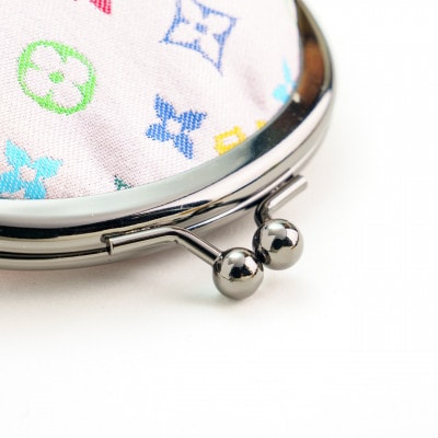 2.6寸がま口財布　モノグラム柄(淡いピンクバージョン)