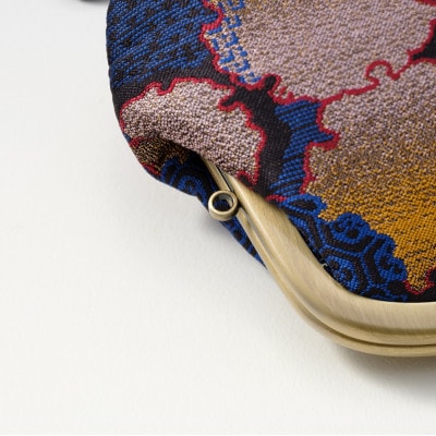 4.0寸親子がま口　小紋柄(黒)