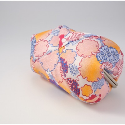 コロリンポーチ　小紋柄(白色)