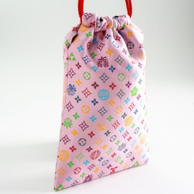 御朱印帳袋(御城印帳袋)　モノグラム柄(ピンクバージョン)