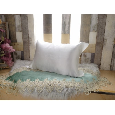 【シルクの枕カバー】×3枚 ひもで結ぶタイプ フリーサイズで大きな枕にも対応 白 無添加 ヘアケアに