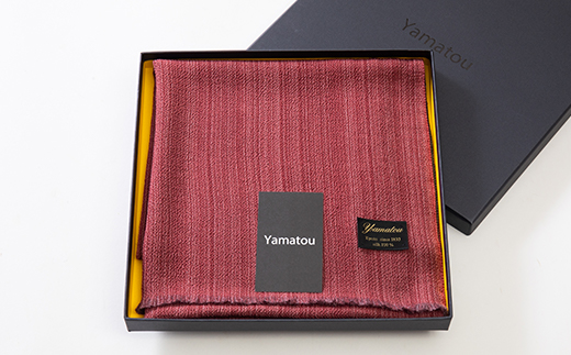 正絹縮緬マフラー(ワインレッド/濃いグレー)