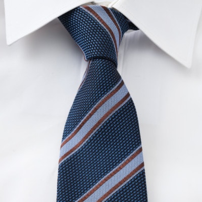 シルク100%　たけとらのフレスコネクタイ　花紺　ふるさと納税限定　プレゼント・父の日にも　与謝野町