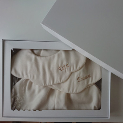 丹後シルク　スタイ刺名前入2枚・パンツ　セット　【配送不可地域：離島】