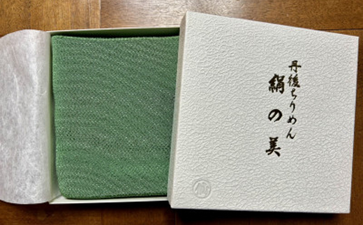 洗える丹後ちりめん「ちりめん美人」シルククッションカバー(グリーン)　ギフトにも　京都与謝野町より
