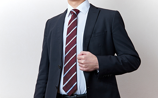 シルク100%　たけとらのフレスコネクタイ　エンジ・白・サックス　ふるさと納税限定　ギフト・父の日に