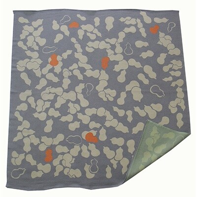 正絹縮緬友禅風呂敷 瓢箪(グレー)