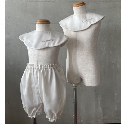 丹後シルク　スタイ刺繍入2枚・パンツセット