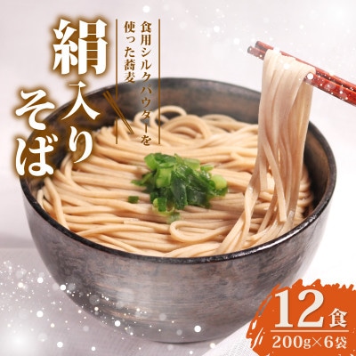 絹入りそば 約12食 (200g×6袋セット) シルクパウダー入りの人気乾麺蕎麦