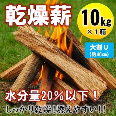乾燥薪　キャンプ用 10kg　水分量20%以下までしっかり乾燥　大割(約40cm)　広葉樹ミックス