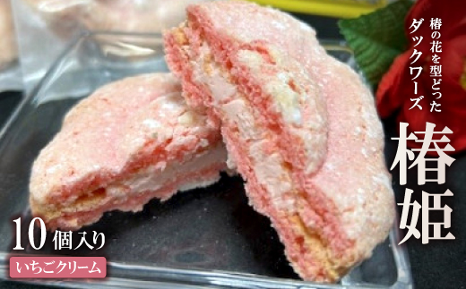 椿の花を型どったダックワーズ【椿姫】　与謝野町のおみやげにぴったり焼き菓子　ご自宅用のスイーツ にも【配送不可地域：離島】