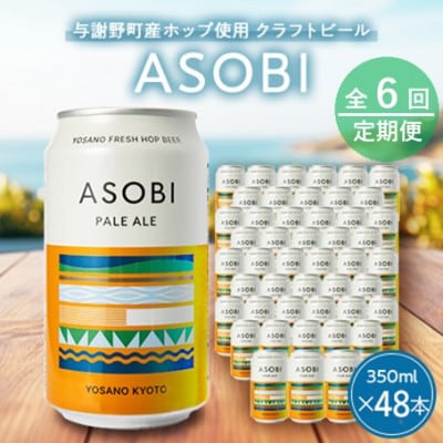 【毎月定期便】【与謝野町産ホップ使用】ASOBI(アソビ)350ml×48本　ペールエール全6回