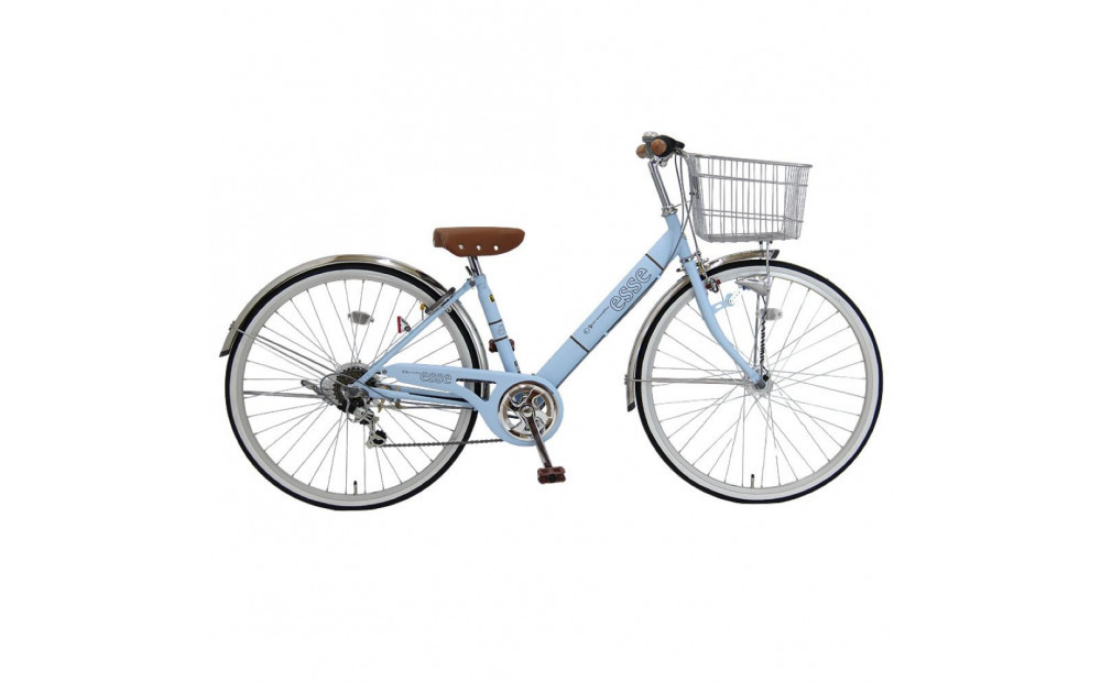 完成品でお届け! 子供用自転車 esse 26インチ シマノ6段変速 オートライト 子供 自転車 【マカロンブルー】小学生 中学生   シンプル 低床フレーム 安全基準BAA適合車 エッセ 大阪府 堺市 完全組立 整備済発送