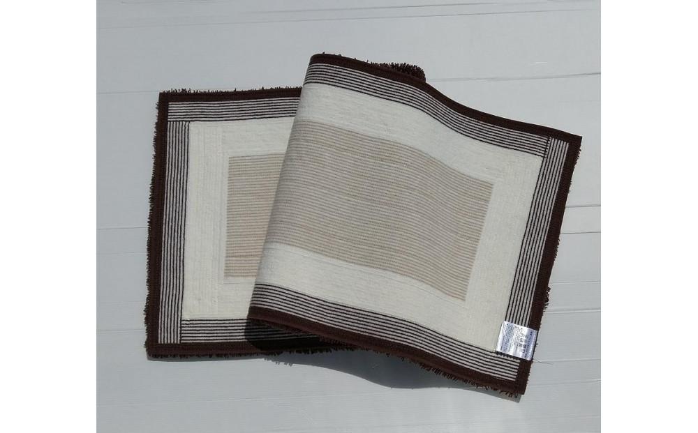 【ベージュ,ホワイト,ブラウン】ボルガキッチンマット小 約45cm×約120cm