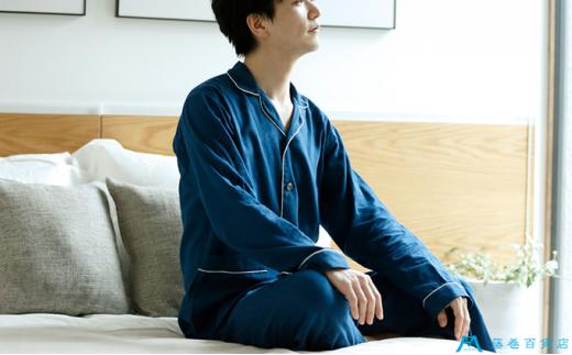 藤巻百貨店×角野晒染 和晒ガーゼパジャマ シャツタイプ （ブラック・M）