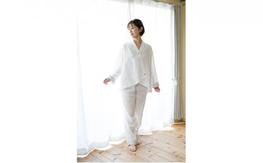 角野晒染　和晒ガーゼパジャマ　panema　ホワイト（Lサイズ）