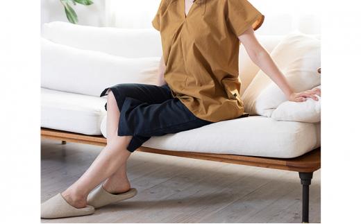 角野晒染　和晒ガーゼステテコ　無地 グレー Lサイズ