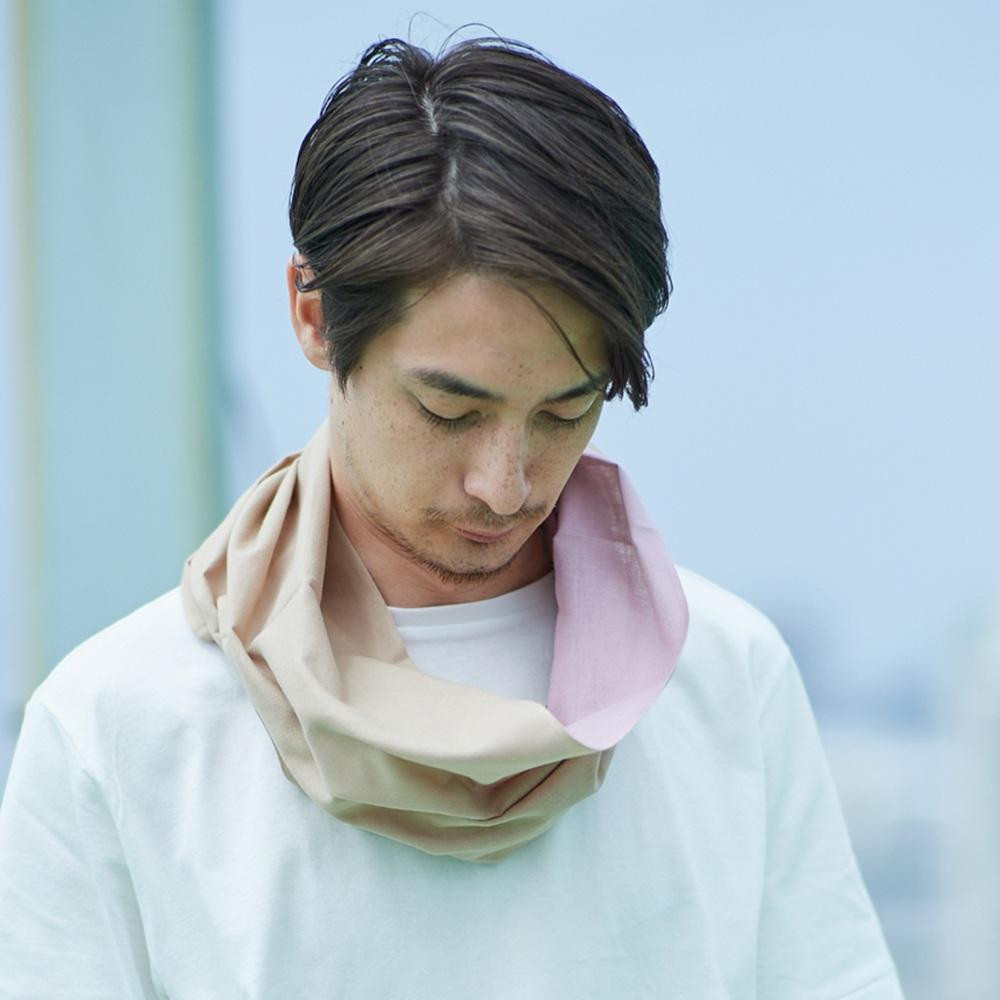 てぬぐい Oo[ワオ] 　Pink × Beige　 ＜Sサイズ＞