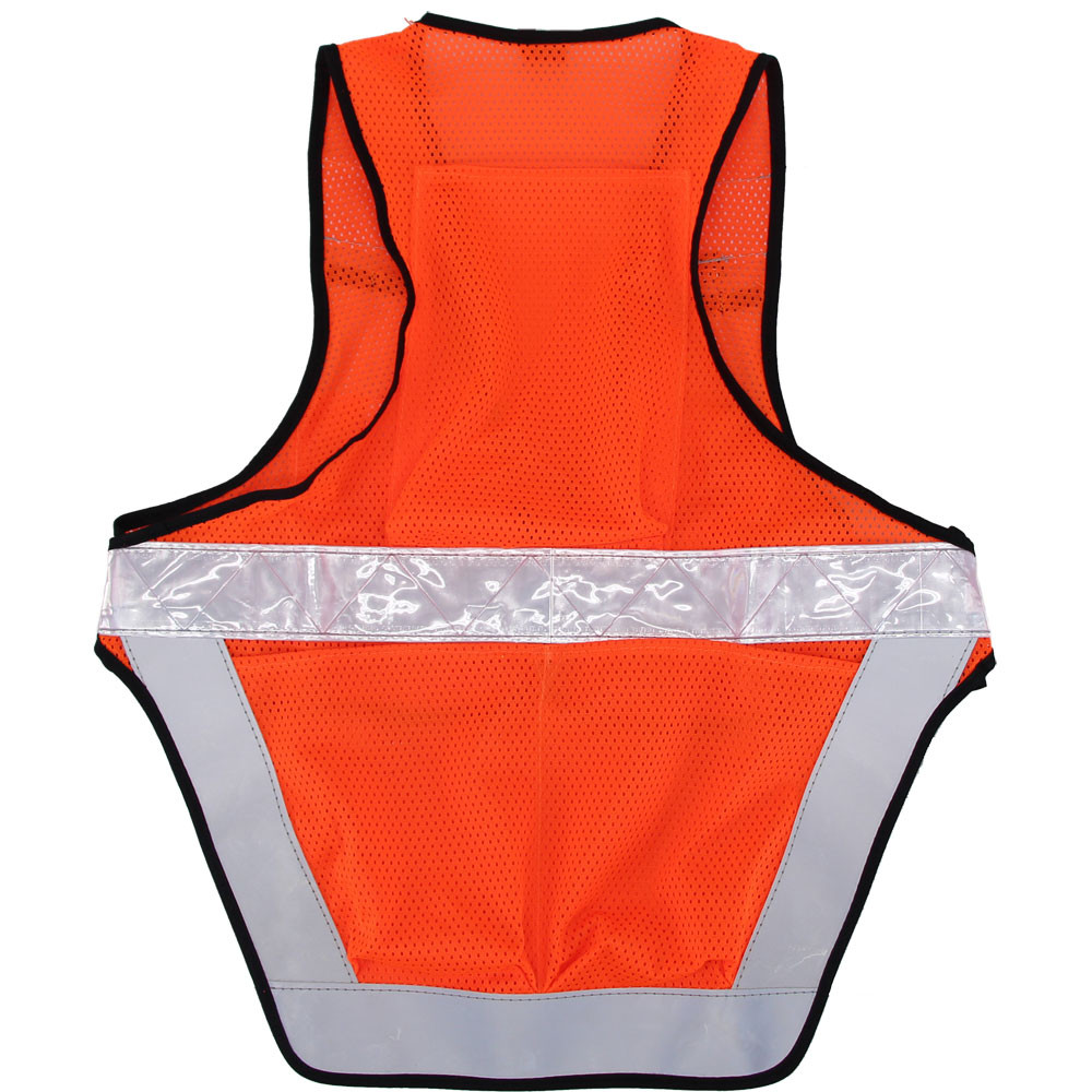 R250 サイクル反射ベスト  ポケット付きロング フリーサイズ  ネオンオレンジ