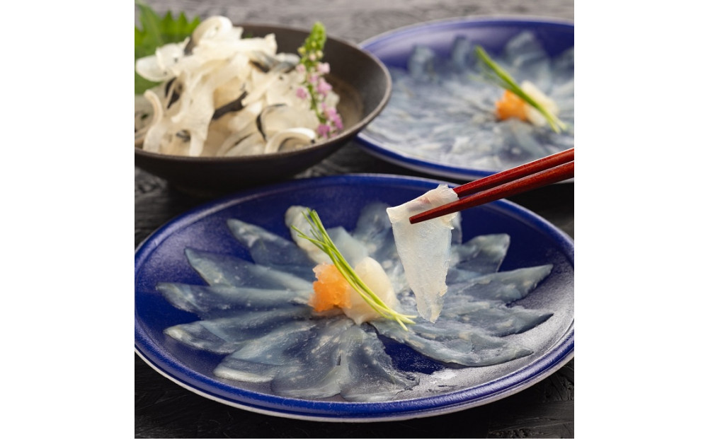 大阪産トラフグ「ふぐの神」てっさ（2人前）セット（てっさ50g、湯引き70g）