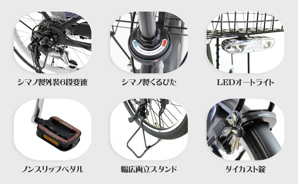 ヱビス自転車　 パテオ 22インチ小径自転車・シマノ製外装6段変速　電動なし（低床式フレーム 極太タイヤ シマノ製ローラーブレーキ 幼児2人同乗認定）【マットカーキ】