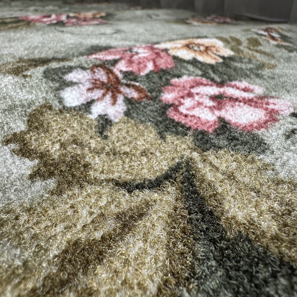 クラシックフラワーラグ88×176 〈グリーン〉