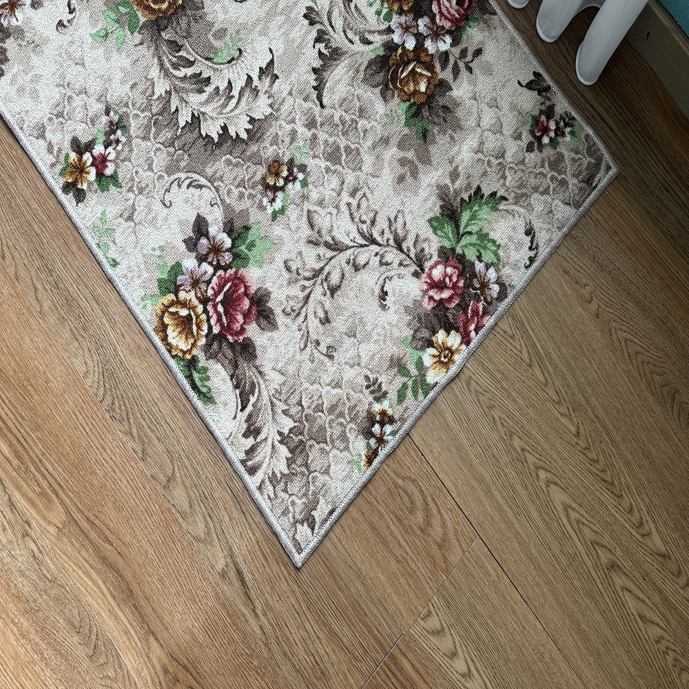 クラシックフラワーラグ88×176 〈ベージュ〉