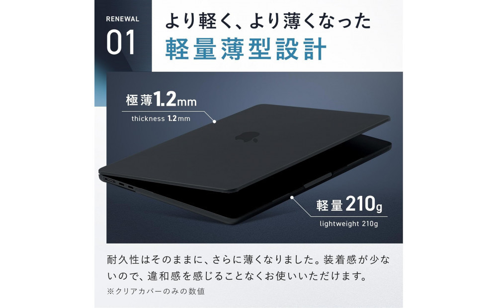 【堺市企画】Macbook カバー Pro14inch スペースブラック HOGOTECH