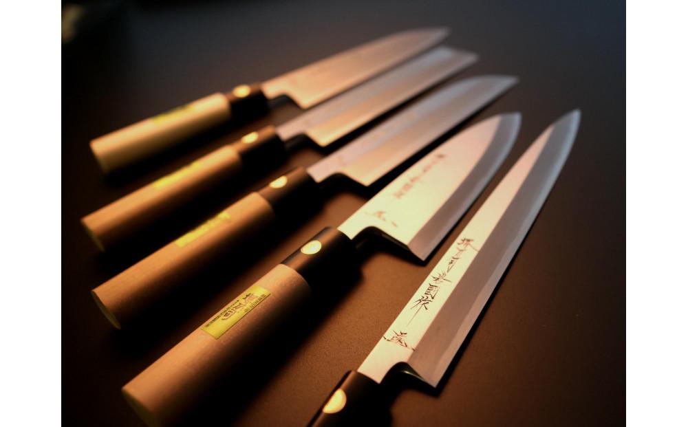 堺刀司青鋼一号墨流シリーズ　出刃庖丁180mm