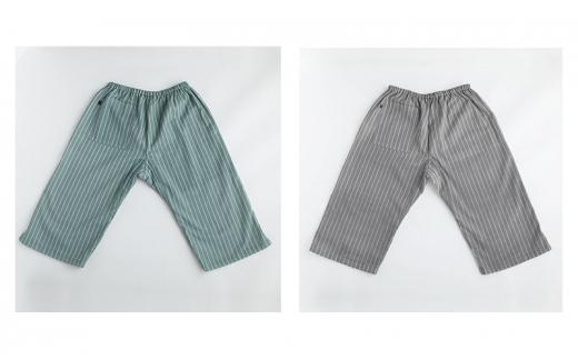 角野晒染　和晒ガーゼステテコ　ストライプ グレー Lサイズ