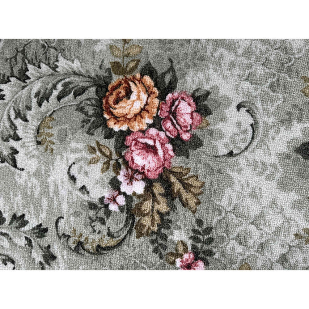 クラシックフラワーラグ88×176 〈グリーン〉