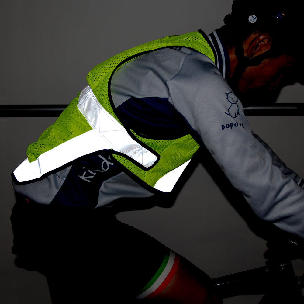 R250 サイクル反射ベスト  ポケット付きロング フリーサイズ  ネオンイエロー