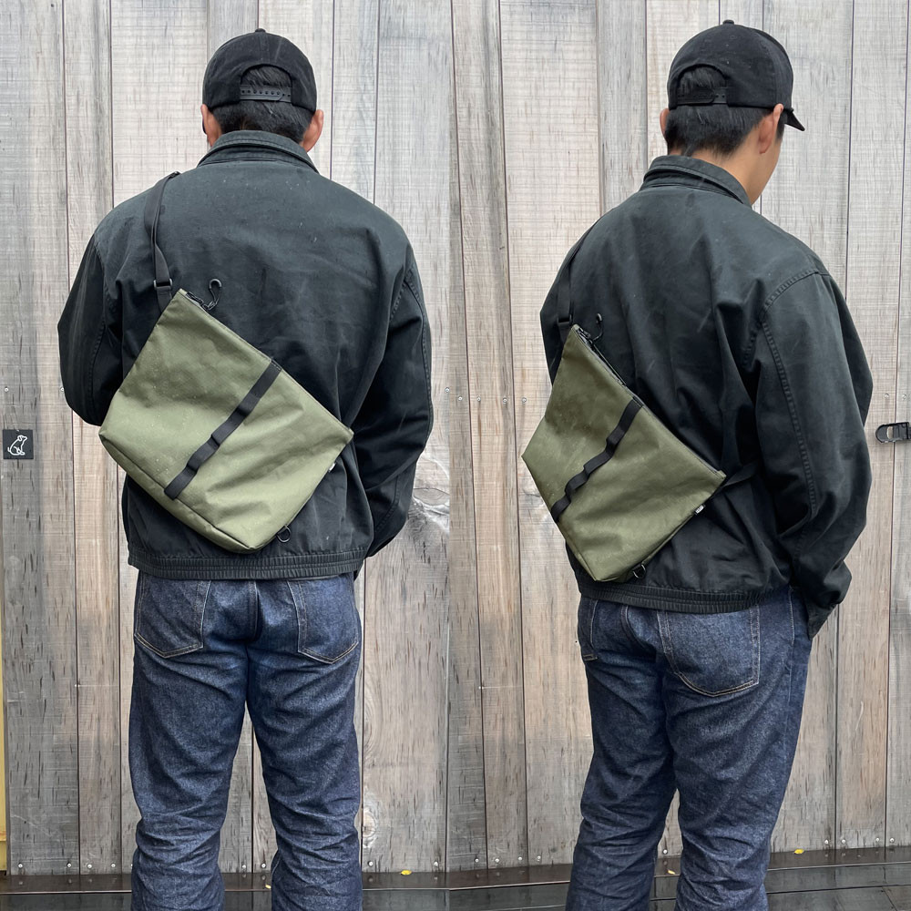 R250 サコッシュ3 ファスナー付き  アーガイルリップストップ  カラー:カーキ