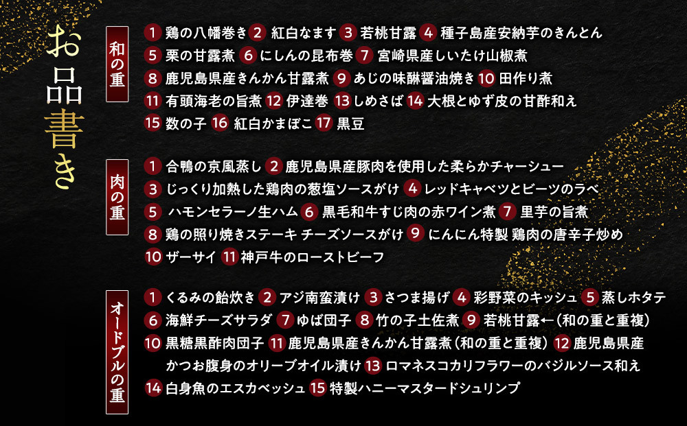 にんにん　おせち三段重（約4～5人前）