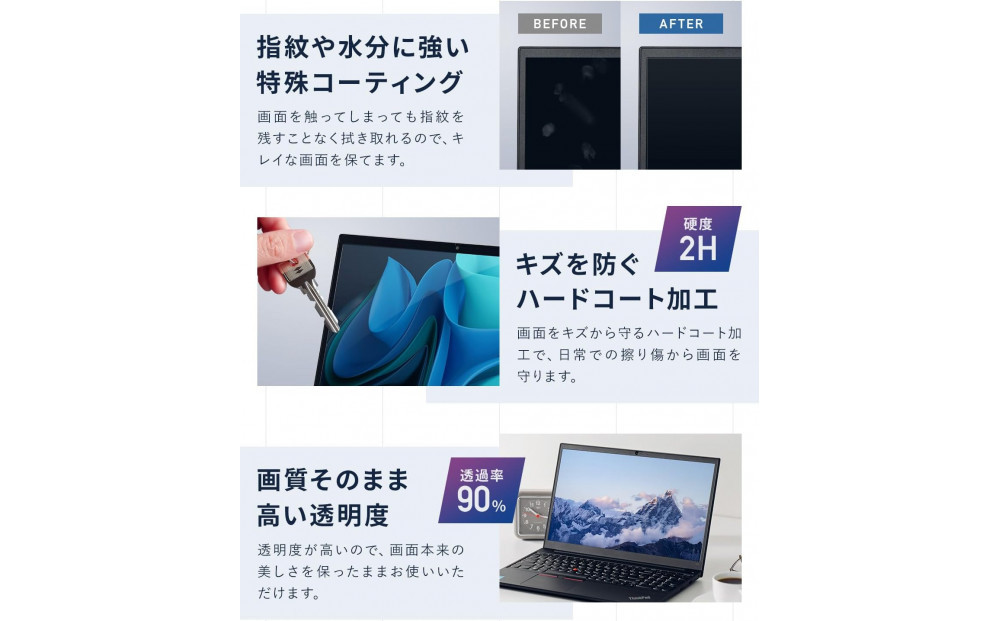 【堺市企画】Windows 日本製保護フィルム アンチグレア ブルーライトカット 15.6inch(16:9) HOGOTECH