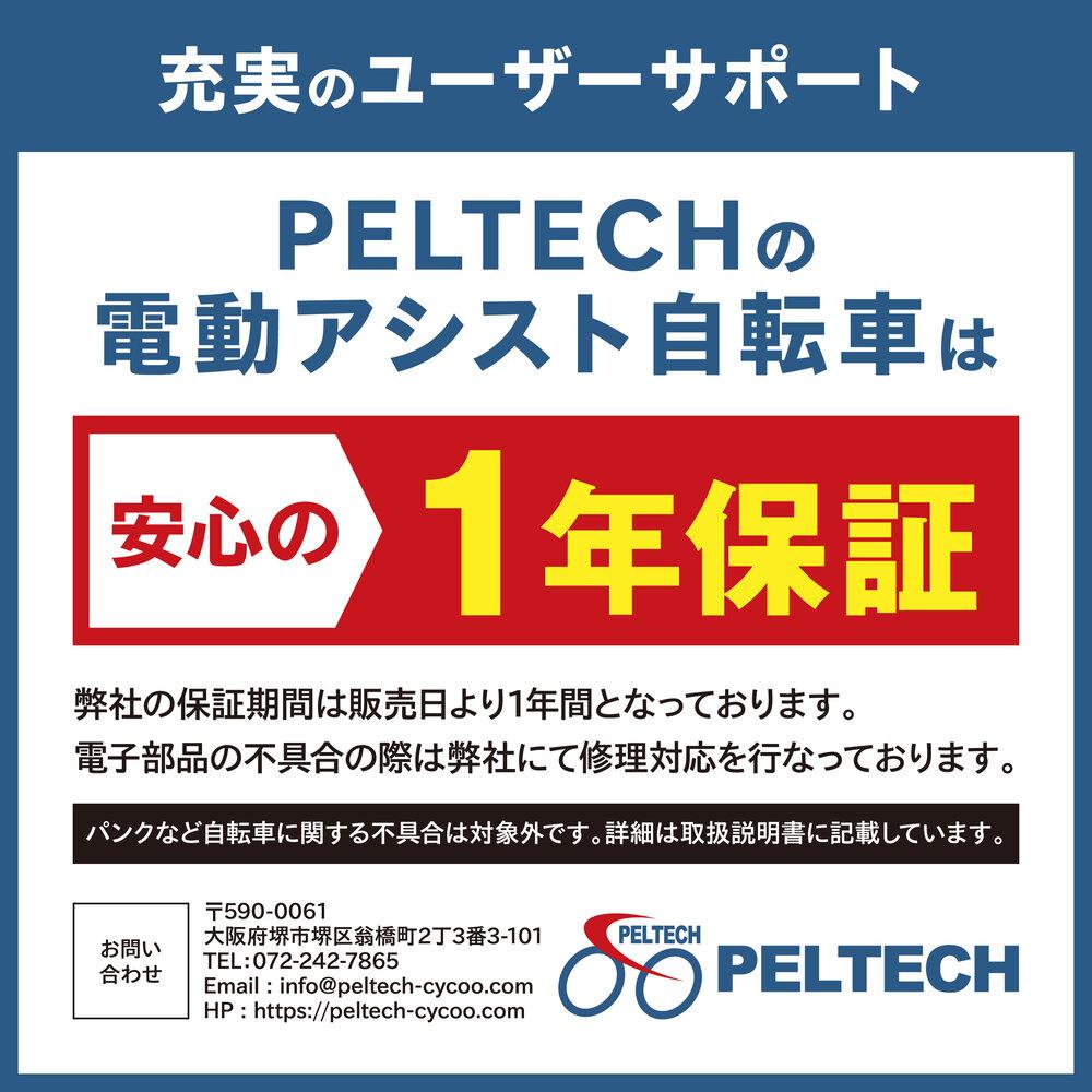 PELTECH（ペルテック）ノーパンク 折り畳み電動アシスト自転車 20インチ 折り畳み外装6段変速（TDN-208LN）【簡易組立必要】【ホワイトブラック】