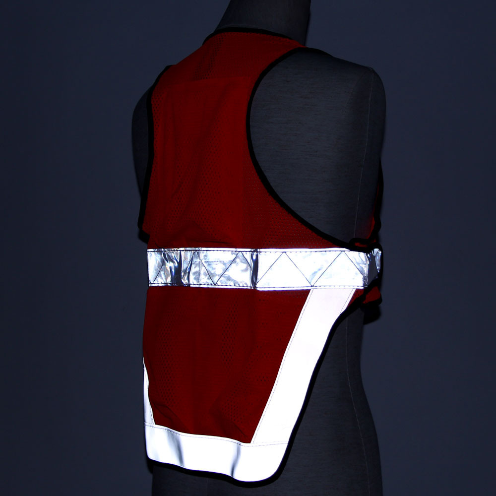 R250 サイクル反射ベスト  ポケット付きロング フリーサイズ  ネオンオレンジ