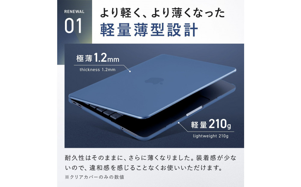 【堺市企画】Macbook カバー Neo13inch インディゴ HOGOTECH