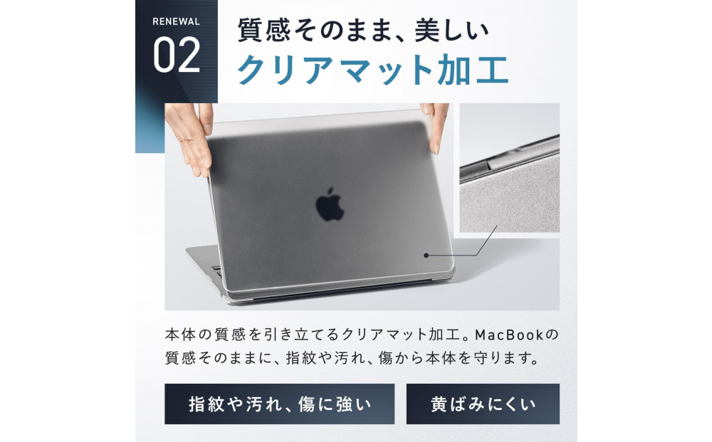 【堺市企画】Macbook カバー Air13inch M1 マットクリア HOGOTECH