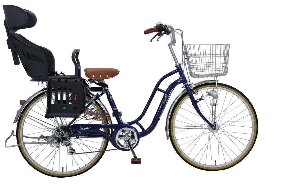 ヱビス自転車 子供乗せ自転車 24インチ ポニーテール246R シマノ製外装6段変速　電動なし（シマノ製ローラーブレーキ LEDオートライト）【本体ネイビー/子乗せチャコール】