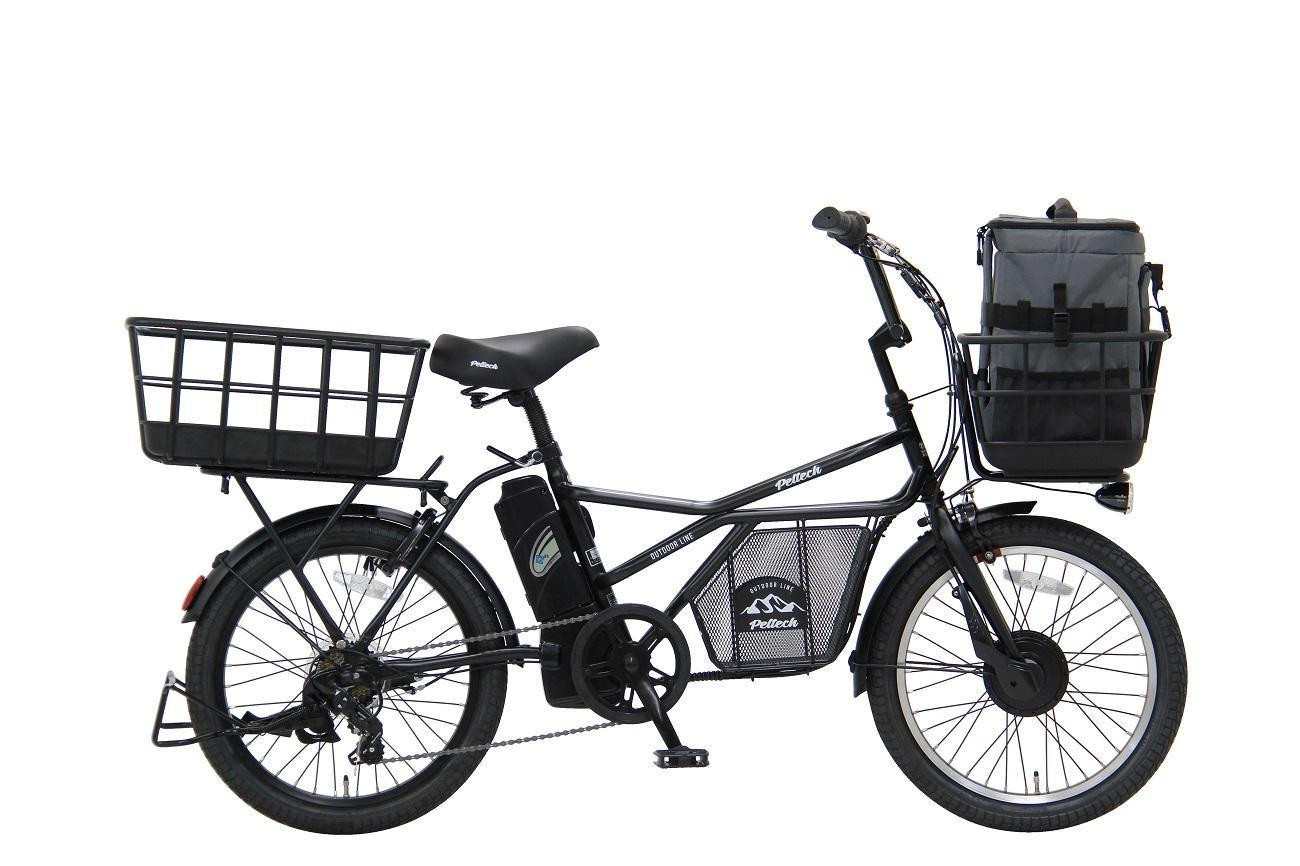 【ふるさと納税】 完成品 ペット乗せ 電動自転車 ミニベロ eカーゴバイク ペットポーター GRC-515L-PET 20インチ OGK 電動アシスト自転車 シマノ製外装7段変速 【本体：マットブラック×リュック：チャコール】