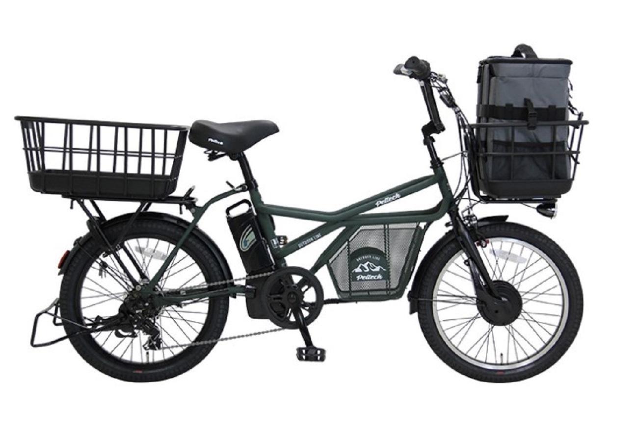 【ふるさと納税】 完成品 ペット乗せ 電動自転車 ミニベロ eカーゴバイク ペットポーター GRC-515L-PET 20インチ OGK 電動アシスト自転車 シマノ製外装7段変速【本体：マットオリーブ×リュック：チャコール】