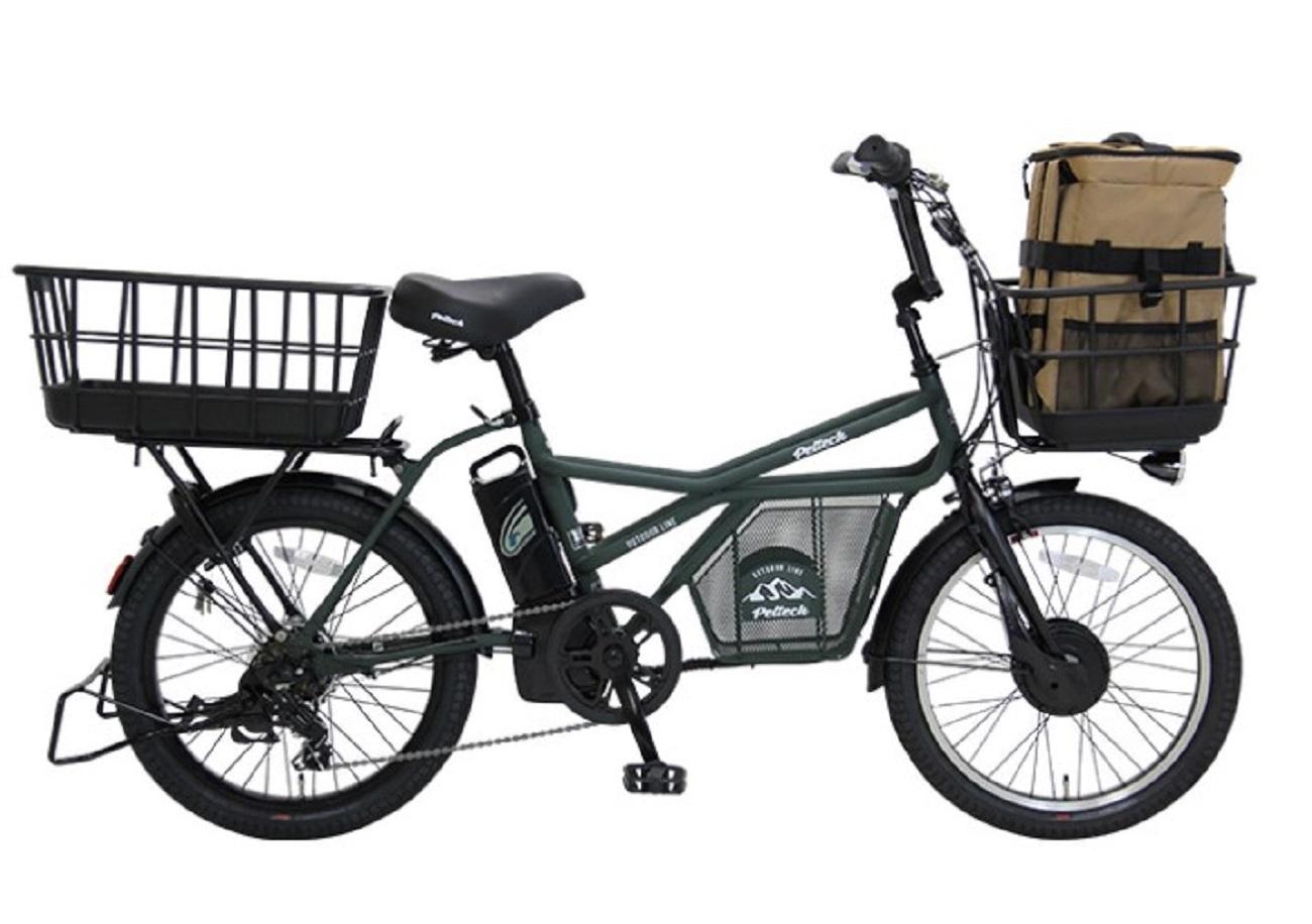 【ふるさと納税】 完成品 ペット乗せ 電動自転車 ミニベロ eカーゴバイク ペットポーター GRC-515L-PET 20インチ OGK 電動アシスト自転車 シマノ製外装7段変速【本体：マットオリーブ×リュック：キャメル】