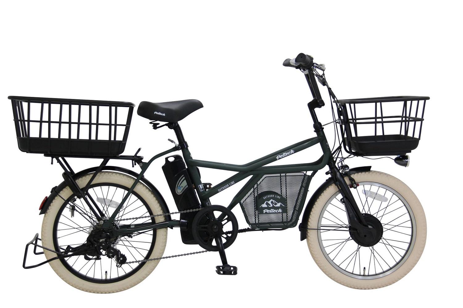 ヱビス自転車 ミニベロカーゴ電動アシスト自転車 GRC-515L-Cib シマノ製外装7段変速【マットオリーブ】